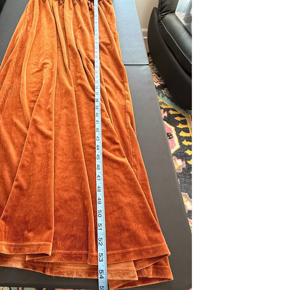 Women's Maxi Dress Velvet Short Sleeve Copper V-Neck Formal Event Holiday Large - Picture 12 of 13
